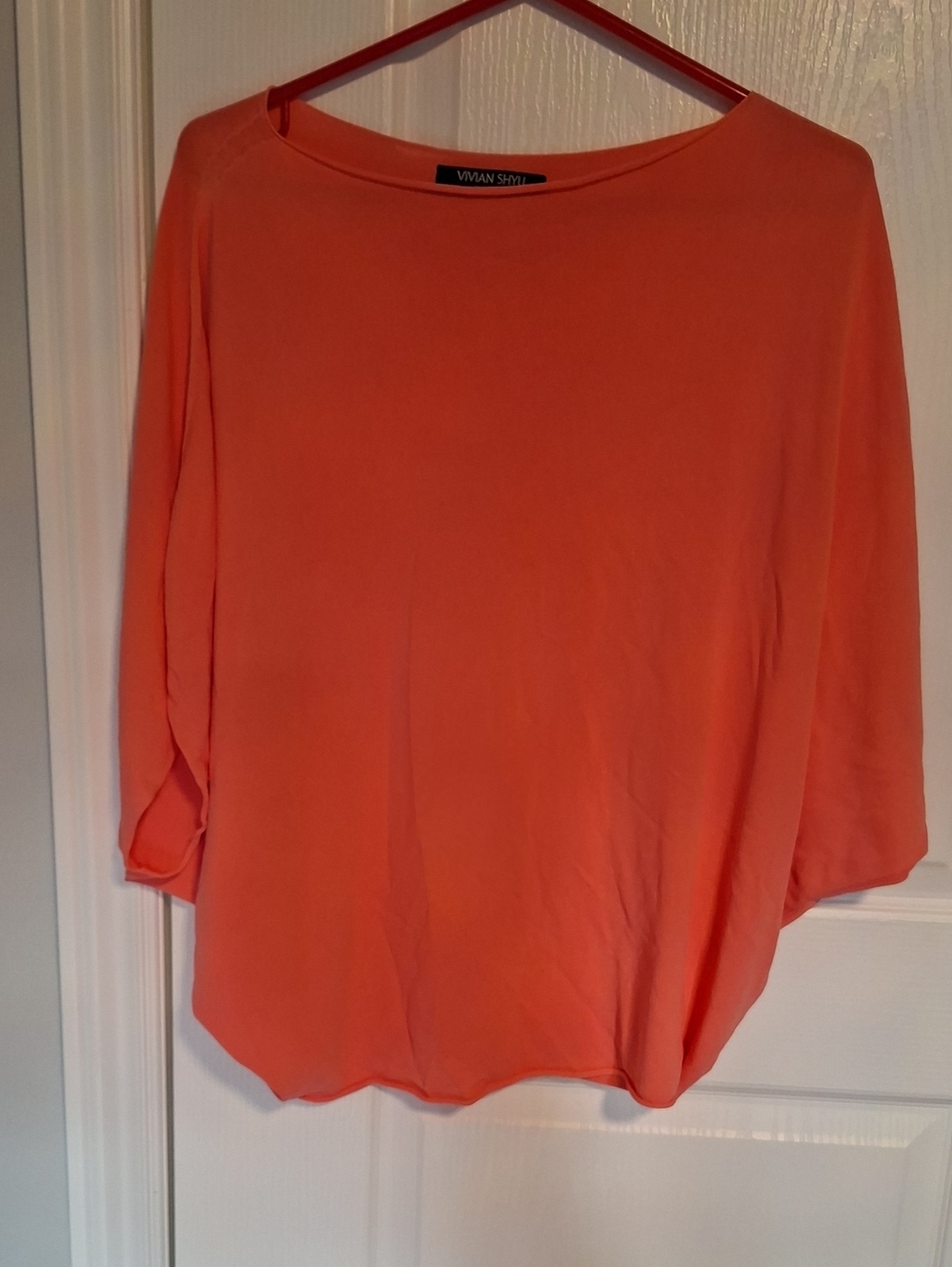 VIVIAN SHYU Coral Pink Women's Boatneck Top